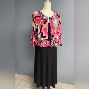 Perceptions Pink and Black Dress Set